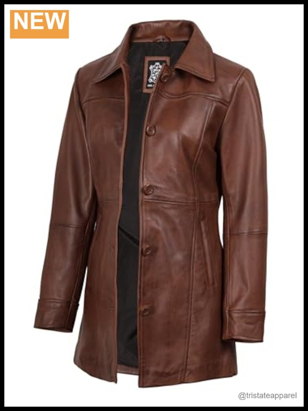 Genuine Lambskin Leather Car Coat Women's Long Coat Button Front